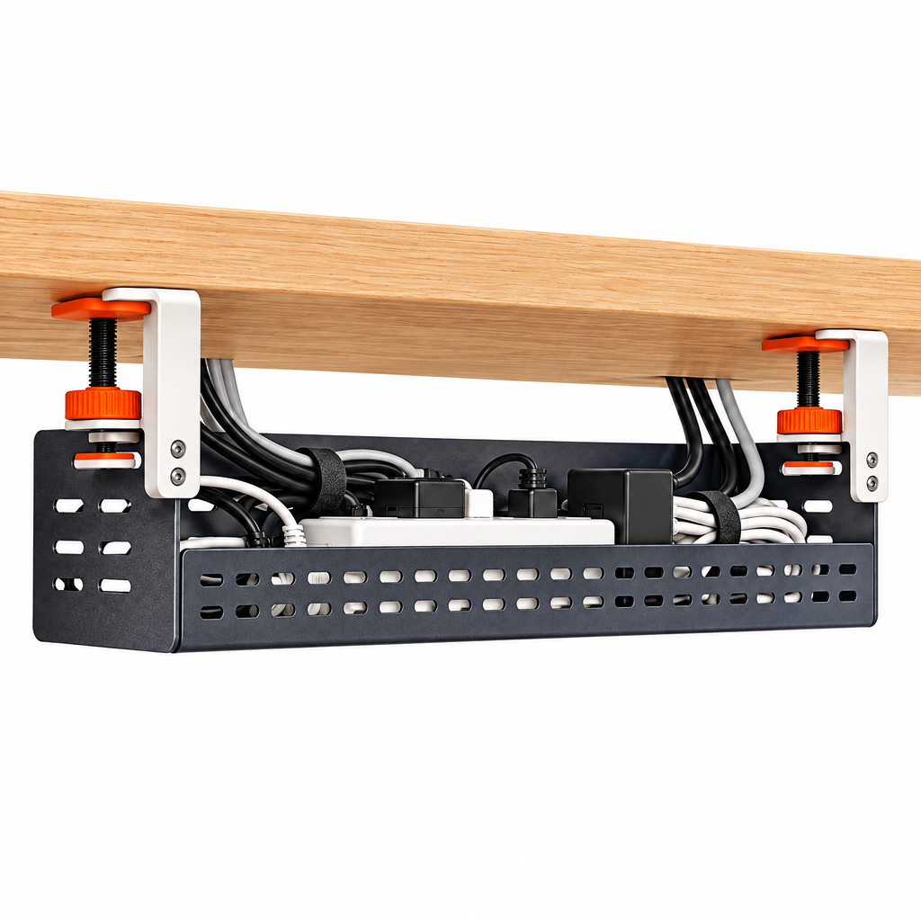 Xoiuaty™ No-Drill Under-Desk Cable Tray clean product view