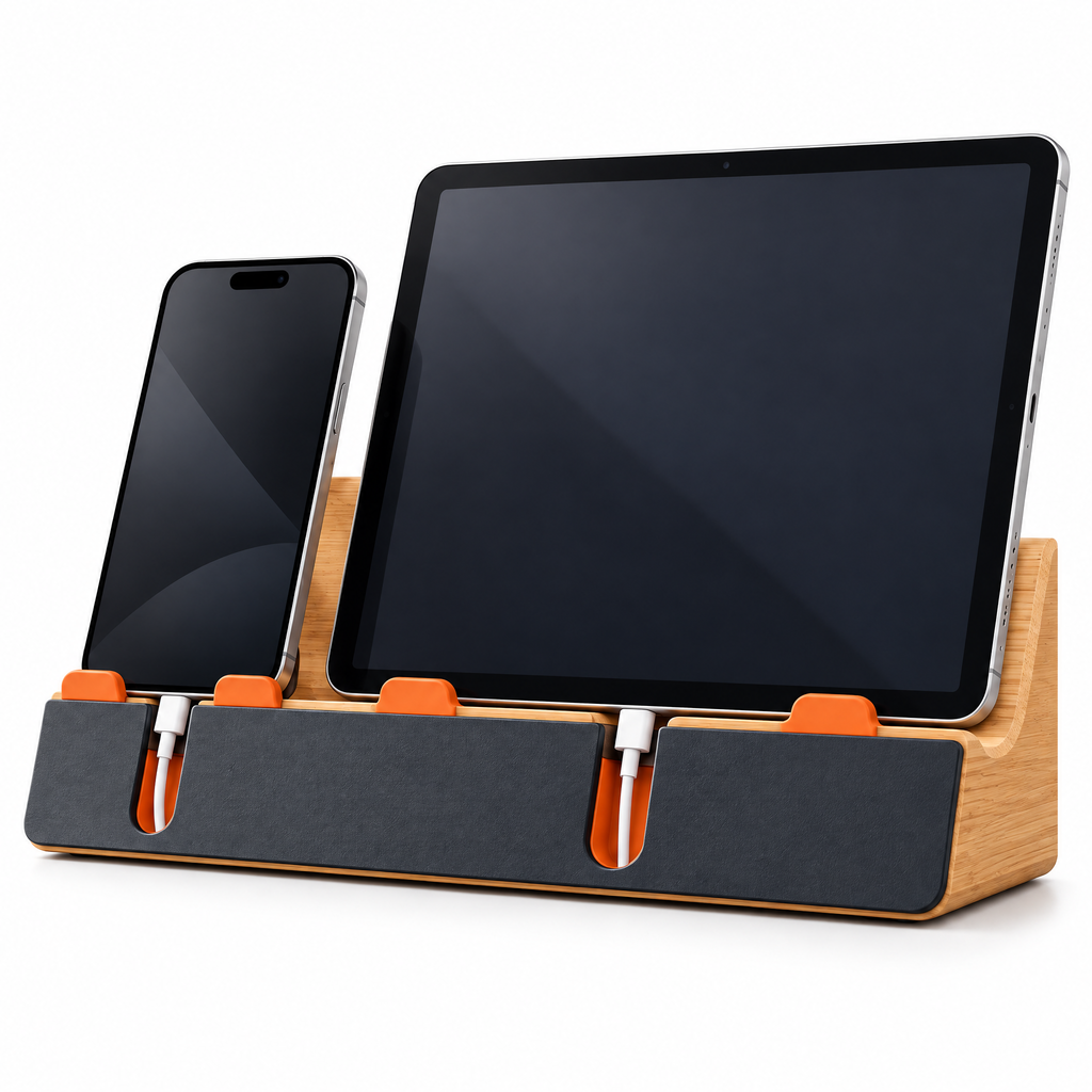 Xoiuaty™ Dual-Device Phone & Tablet Stand clean product view