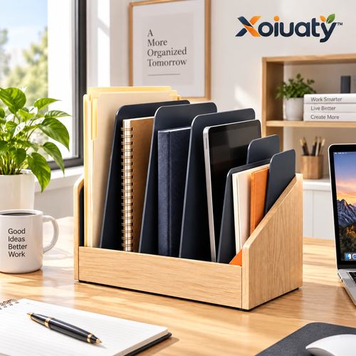 Xoiuaty™ 5-Slot Vertical File Organizer lifestyle view