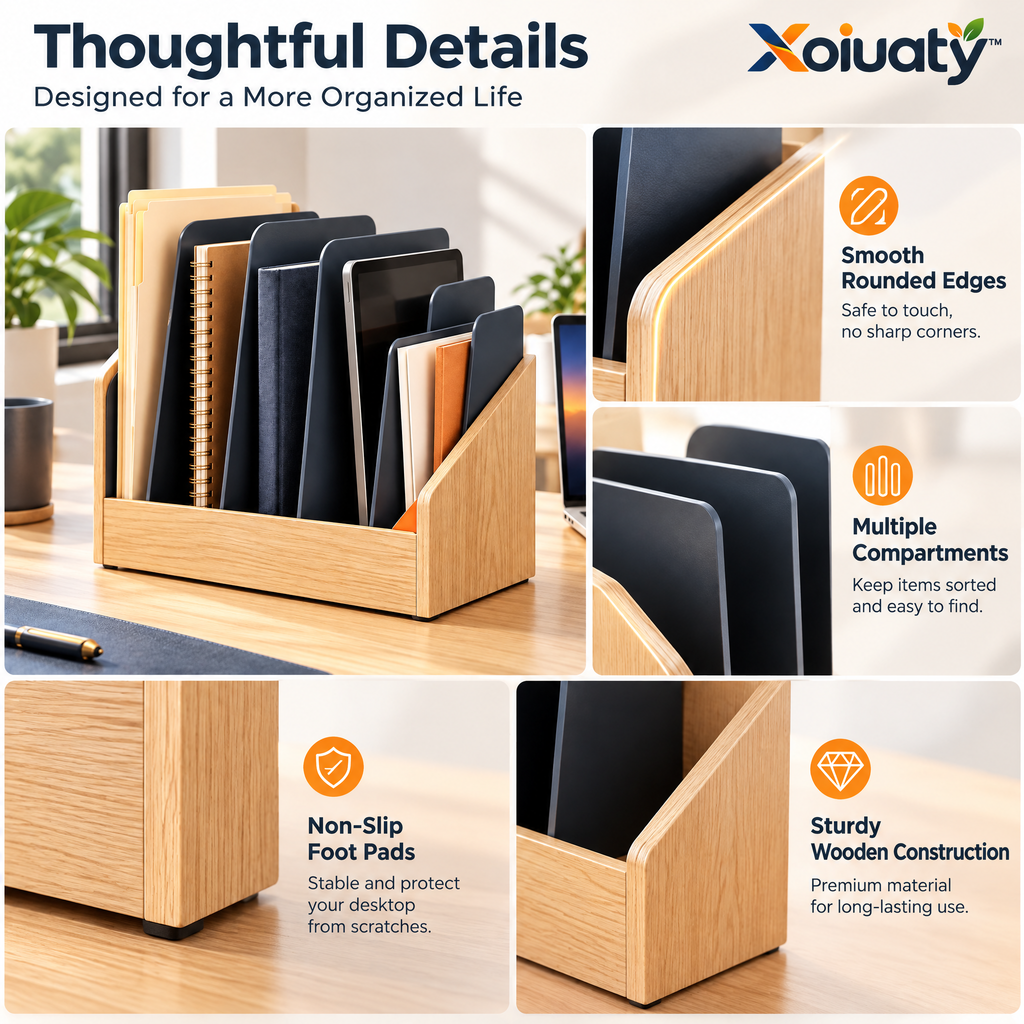 Xoiuaty™ 5-Slot Vertical File Organizer branded main image