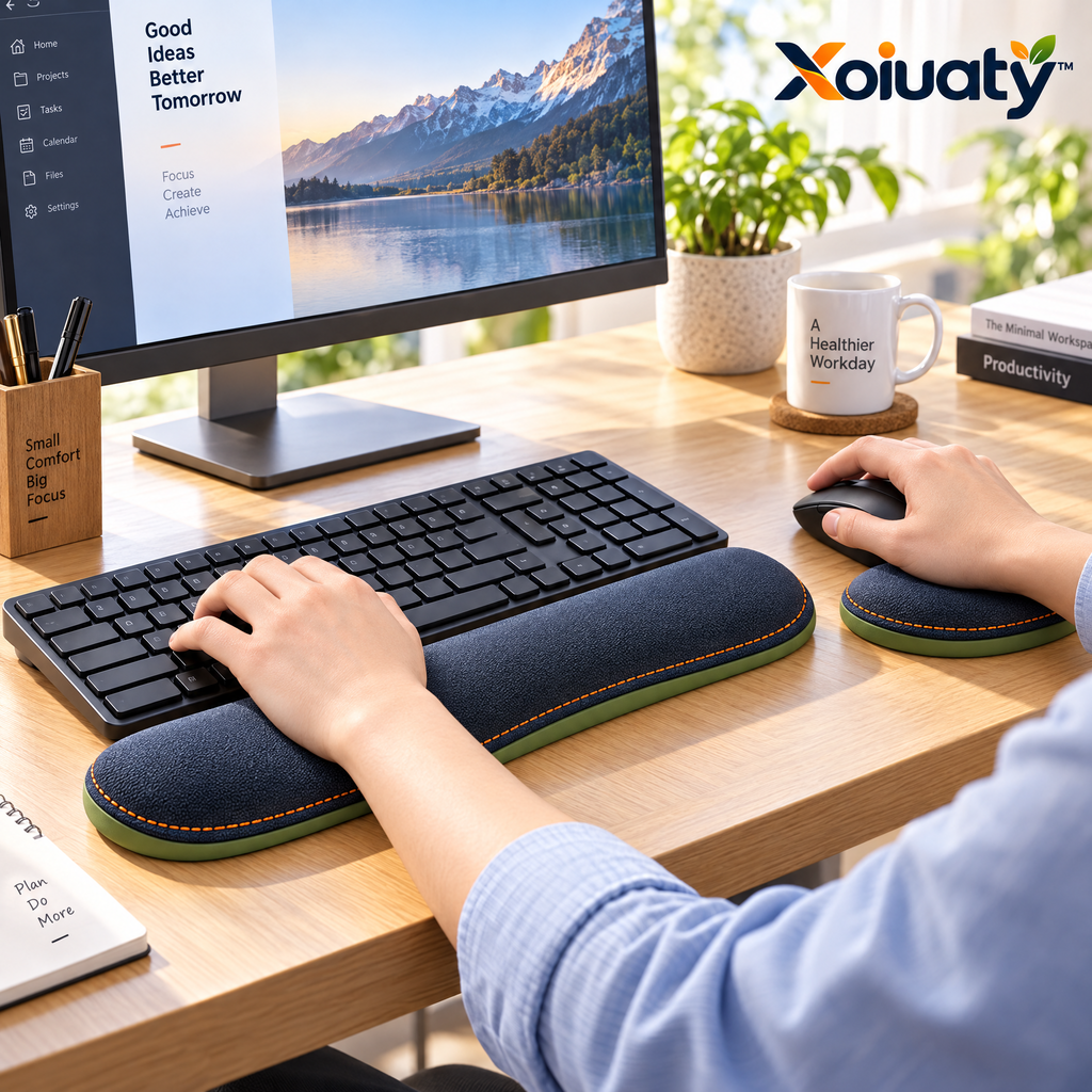 Xoiuaty™ Keyboard & Mouse Wrist Rest Set lifestyle view