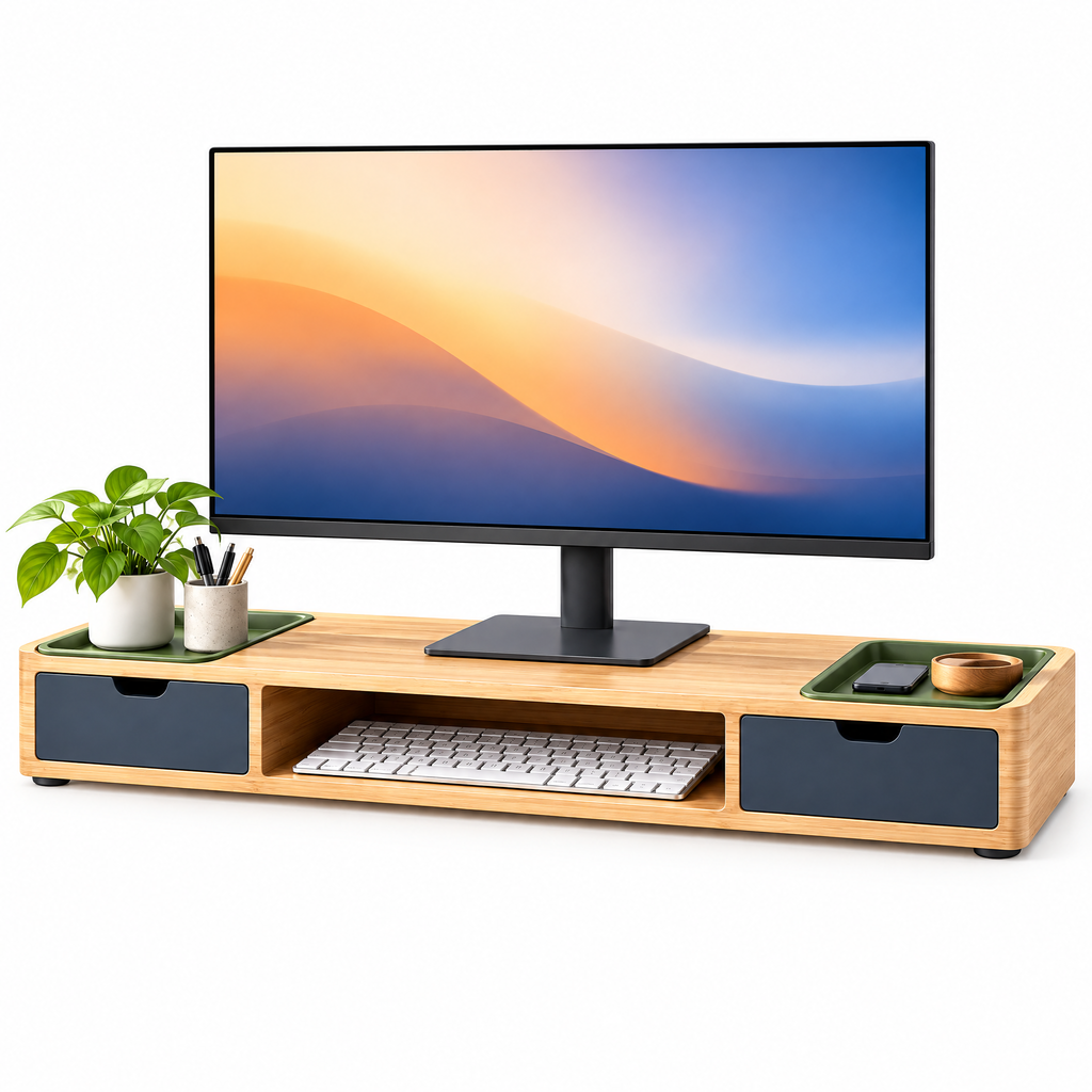 Xoiuaty™ Monitor Riser with Storage clean product view