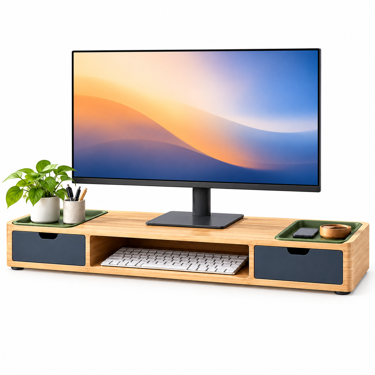 Xoiuaty™ Monitor Riser with Storage clean product view