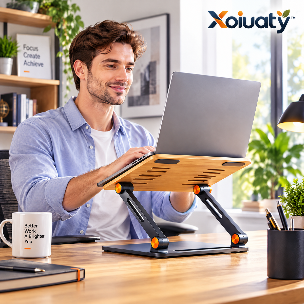 Xoiuaty™ Adjustable Laptop Stand lifestyle view