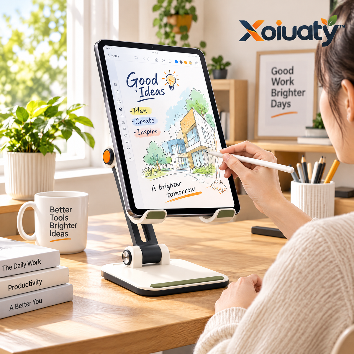 Xoiuaty™ Foldable Tablet Stand lifestyle view