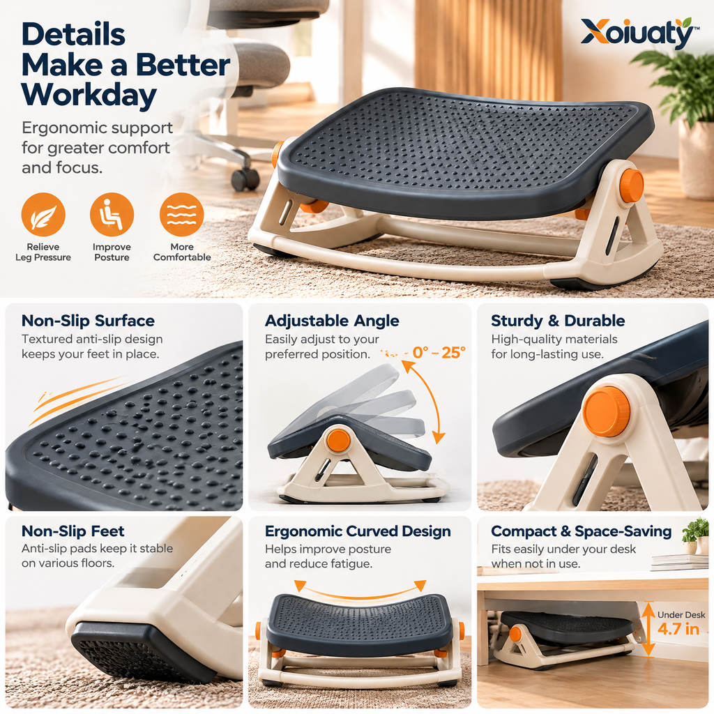 Xoiuaty™ Adjustable Office Footrest branded main image